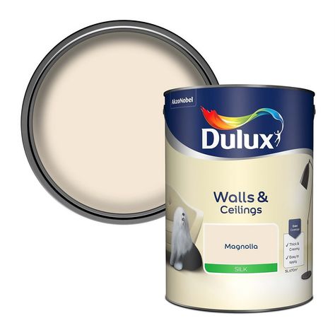 This Dulux Silk Emulsion Paint creates a wipe-clean shine fit for many rooms in the house. Dulux Mellow Mocha, Dulux Gentle Fawn, Dulux Almond White, Dulux Jasmine White, Dulux Willow Tree, Dulux Soft Stone, Dulux White Cotton, Dulux Natural Hessian, Dulux Timeless