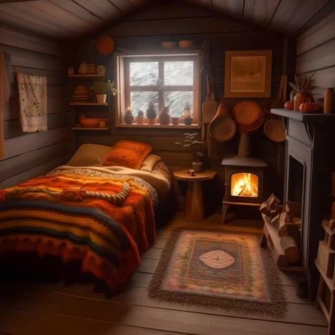 Cabincore Room, Cabin Room Ideas Bedrooms, Tiny Cottage Decor, One Room Cabin Interior, Victorian Cabin, Log House Interior, Old Cabin Interior, Cabin Kids Room, Cozy Small House