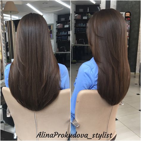 Layers U Shape Haircut, Haircut For Layered Hair, Long Layered Haircuts U Shape, Long Hair Before And After Cut, Long U Haircut, Medium Long Layered Haircuts For Fine Hair, Oval Cut Hair, U Shape Haircut Medium, Haircut U Shape