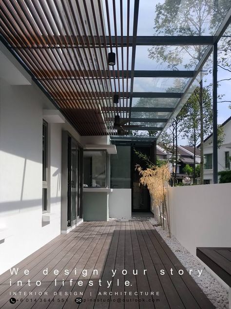 Skylight Patio, Sunshade Ideas, Sas Entree, House Projects Architecture, Carport Canopy, Home Gym Design, Backyard Diy Projects, Bike Storage, Types Of Houses