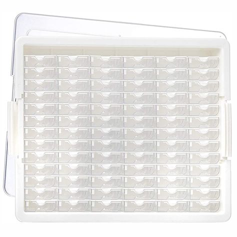 PRICES MAY VARY. Efficiently organize jewelry supplies with this tray, 78 small containers, 2 label sheets, a secure lid, and various sizes for maximum ease and organization Organizer removable tiny containers allow you to painstakingly sort and organize seed beads, crystals, findings, and small spacers, offering a stress-free and accessible jewelry-making experience Store beads and art supplies in a portable crafting organizer, providing convenience and mobility for creative projects while keep Jewelry Studio Workspaces, Bead Storage Ideas Organizations, Bead Storage Ideas, Jewelry Making Organization, Jewelry Supplies Organization, Jewelry Studio Organization, Tiny Containers, Beads Organizer, Creative Jewelry Storage