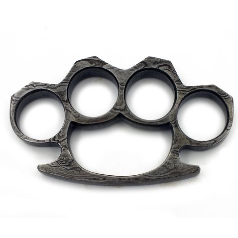 Solid Damascus Steel Brass Knuckles Brass Knuckle Fantasy Art, Steel Knuckles, Fantasy Tools, Dnd Orc, Knuckle Dusters, Curved Swords, Mister Wolf, Push Dagger, Shelves Design