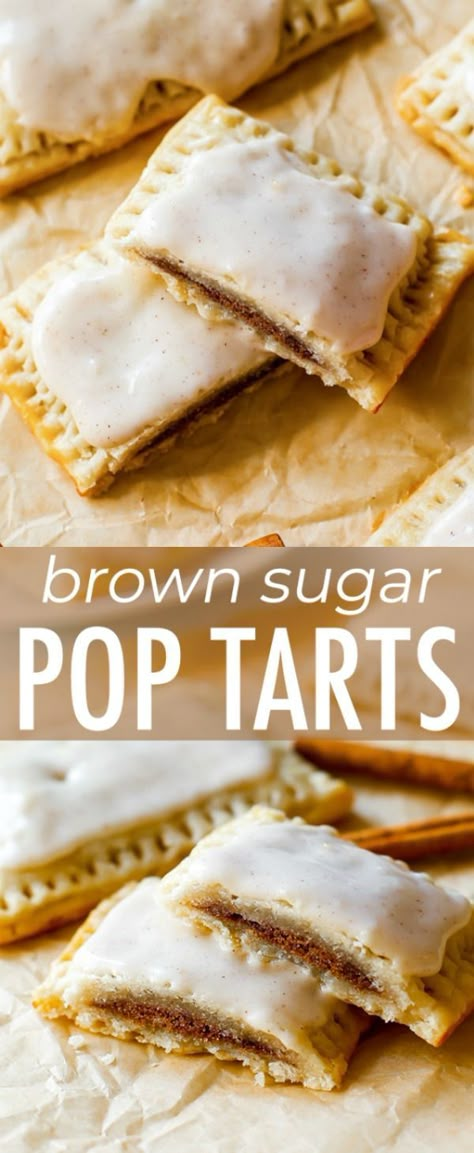 If you like brown sugar cinnamon Pop-Tarts, you will love my homemade frosted brown sugar cinnamon pop-tarts recipe! They taste one million times better and are made completely from scratch with REAL ingredients! Brown Sugar Pop Tarts, Homemade Brown Sugar, Homemade Pop Tarts, Poptart Recipe, Sugar Pop, Pop Tart, Homemade Pastries, Oreo Dessert, Köstliche Desserts