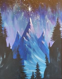 North Star Pinots Palette Paintings, Winter Picture, Pinots Palette, Long Painting, Paint Nite, The North Star, Star Painting, Paint Projects, Spring Painting