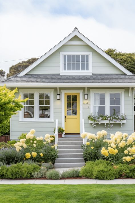 18 Pastel Home Exterior Ideas That'll Make Your Heart Sing Yellow House Exterior, Home Exterior Ideas, Celebrity Home, Celebrity Mansions, Pastel Home, Vintage Homes, Pintura Exterior, Cottage Exterior, Yellow Doors