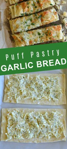 Bread Recipes For Pasta, Puff Pastry Rolls Appetizers, Puff Pastry Italian Appetizers, Puff Pastry Streusel, Italian Meal Sides, Garlic Bread Puff Pastry, Appetizers Made With Puff Pastry, Garlic Cheese Puff Pastry, Puff Pastry Sides