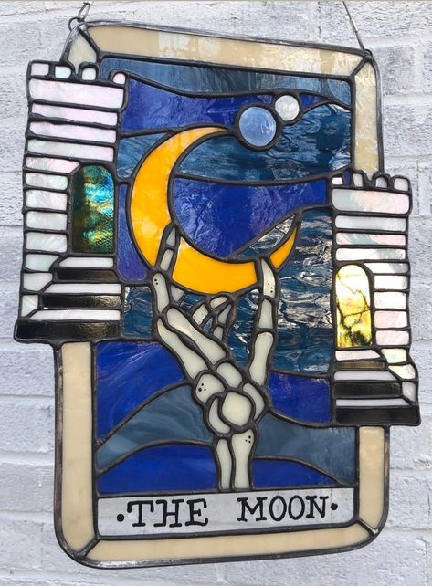 Stained Glass Mosaic Art, The Moon Tarot Card, Cold Heart, Stained Glass Patterns Free, Tiffany Art, Stained Glass Decor, Bleach Art, Stained Glass Suncatchers, Stained Glass Diy