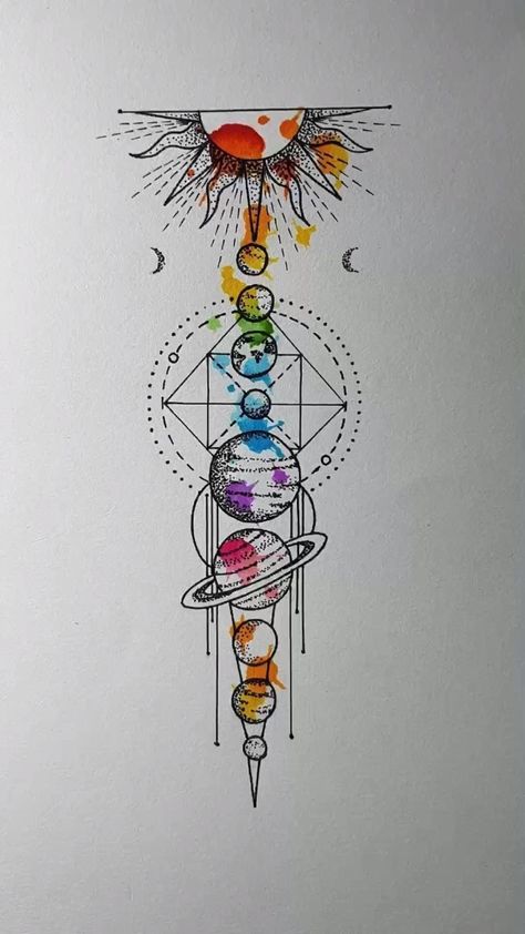 Solar System Tattoo Design, Lyric Drawings, Solar System Tattoo, Planet Tattoos, Space Tattoo, Design Drawings, Mini Drawings, Dope Tattoos, Simplistic Tattoos