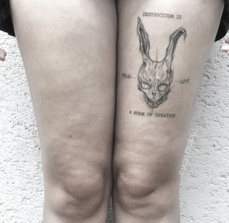 Donnie Darko Tattoo Ideas, Film Tatoos, Frank Donnie Darko Tattoo, Donny Darko Tattoo, Film Tattoo Ideas, Film Tattoo Ideas Movies, Donnie Darko Art, Donnie Darko Tattoo, Film Tattoo