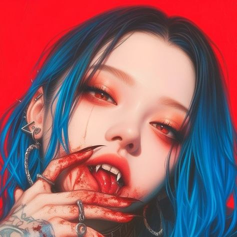 🌸 𝐊𝐚𝐫𝐞𝐧 𝐁. 🌸 on Instagram: "FEED [ME]♥️ . . . #love #babe #vampire #feedme" Vampire Reference, Aesthetic Portraits, Vampire Bites, Goth Baby, Vampire Art, Hot Lips, Monster Girl, Beautiful Fantasy Art, Character Portraits