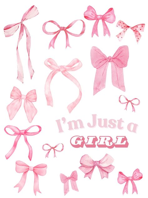 Girly wall art download to add some pink to your space! The watercolor bows add a grand millenial feel to this happy artwork. Dress it up or down in a modern or antique gold frame. Bow Wall Art, Pink Frame Background, Poster Prints Pink, Happy Downloads, Girly Posters, Pink Aesthetic Girly, Girly Prints, Grand Millenial, Happy Artwork