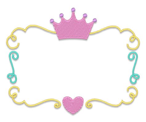 Princess Picture Frame, Crown Frame, Boutique Fonts, Princess Frame, Crown Frames, Printable Frames, Floral Arch Wedding, Disney Princess Artwork, Embroidery Boutique