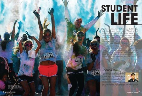 Student Life Yearbook, Yearbook Design Layout, Teaching Yearbook, Yearbook Template, Yearbook Class, Yearbook Staff, Yearbook Spreads, Yearbook Layouts, Yearbook Pages