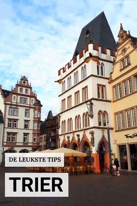 Trier Hauptmarkt: bezoek de prachtige Hauptmarkt in Trier centrum. Caravan, Belgium, Places To Go, Bucket List, Street View, Germany, Holidays, Hotel, Van