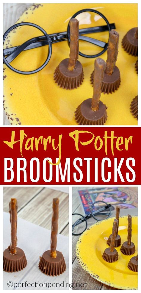 Harry Potter Broomsticks, Harry Potter Tea Party, Harry Potter Motto Party, Harry Potter Broomstick, Baby Harry Potter, Harry Potter Treats, Gateau Harry Potter, Harry Potter Parties Food, Harry Potter Party Decorations