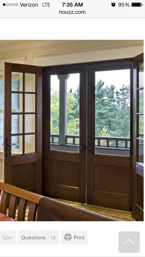 Deck Doors, Double Screen Doors, Front Door With Screen, Double Front Entry Doors, Double Door Entryway, French Front Doors, Double Door Entrance, House Club, Front Door Makeover