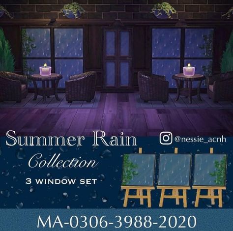 Black Door Design, Acnh Wallpaper Designs, Love Rainy Days, Rain Window, Rainy Window, Wall Sticker Design, Ac New Leaf, Rain Design, Rain Collection