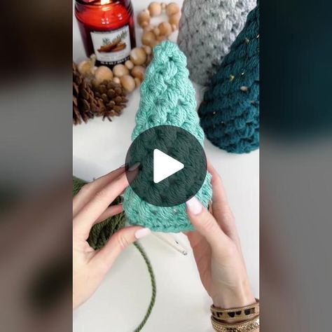 TikTok · MJsOffTheHook Crochet Trees, Puff Stitch Crochet, Crochet Tree, Crochet Christmas Trees, Festive Decoration, Fun Crochet, Puff Stitch, Stitch Crochet, Fun Crochet Projects