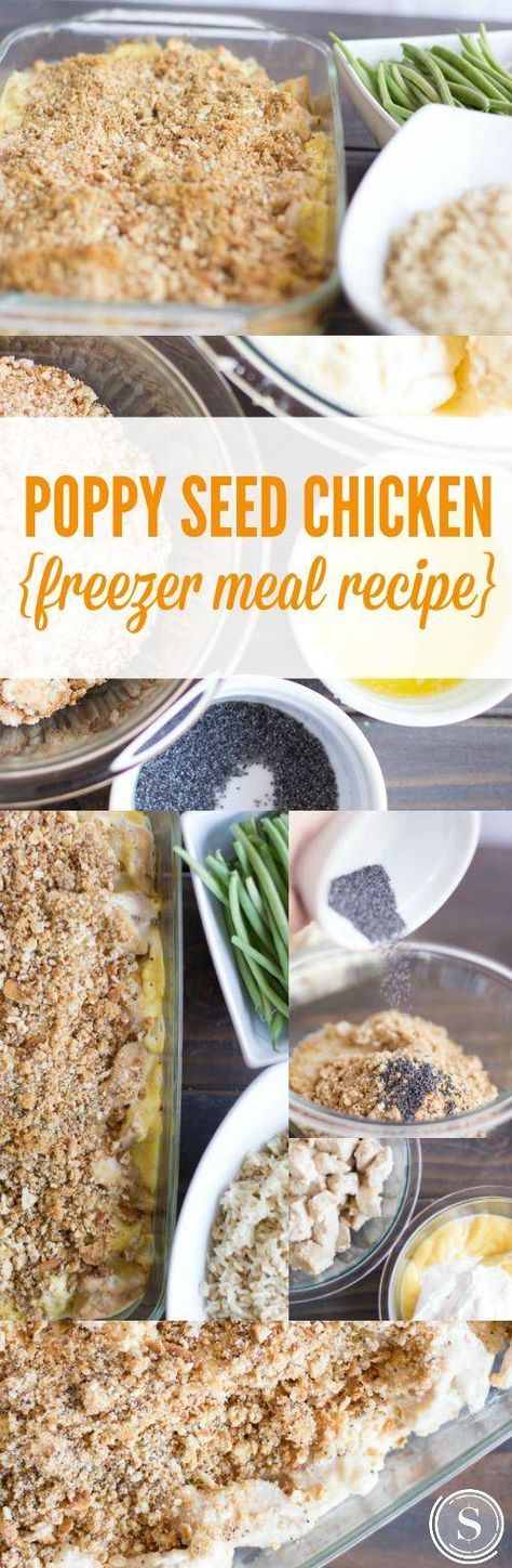 Poppy Seed Chicken Recipe, Poppyseed Chicken, Freezer Ideas, Poppy Seed Chicken Casserole, Chicken Freezer, Chicken Recipe Easy, Poppy Seed Chicken, Chicken Freezer Meals, Freezer Cooking Recipes