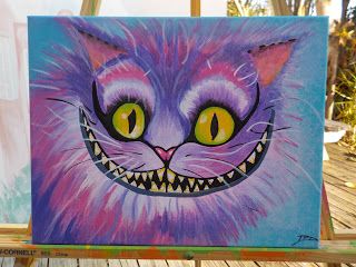 Cheshire Cat Painting Acrylic, Cheshire Cat Painting, Cat Painting Acrylic, Picture Effects, Cheshire Cat Tattoo, Birthday Teen, Character Artwork, Funky Decor, Paint Paint