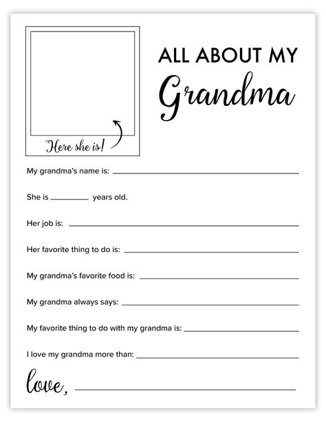 all about my grandma All About My Grandma, Mothers Day Post, Mother's Day Games, Mother's Day Printables, Happy Birthday Grandma, Homeschool Preschool Activities, Word Search Printables, All About Mom, Mom Printable