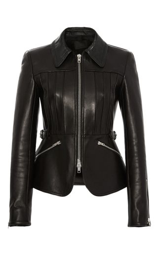 Shrunken Peplum Leather Jacket by ALEXANDER WANG for Preorder on Moda Operandi Peplum Leather Jacket, Happy Clothes, Fur Leather Jacket, Peplum Jacket, Chic Leather, Real Leather Jacket, Genuine Leather Jackets, Looks Chic, Biker Style