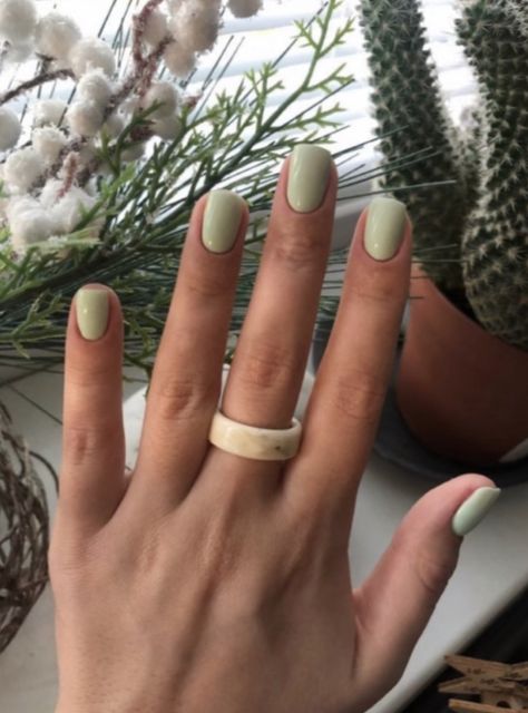 :) #bohostyle #nailinspo💅🏻 Business Casual Nails, Green Manicure, Hello Nails, Green Nail Polish, Simple Gel Nails, Green Nail, Minimal Nails, Casual Nails, Work Nails