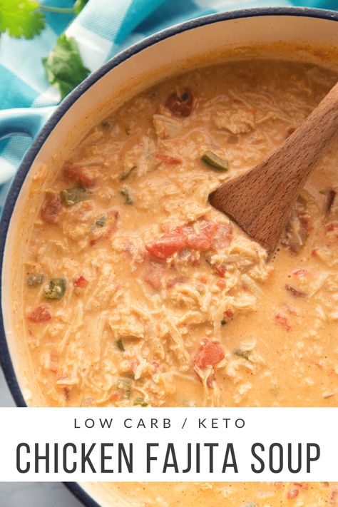 Prep Dinners, Ketogenic Meals, Fajita Soup, Keto Chicken Soup, Chicken Soups, Chicken Fajita Soup, Buttery Blonde, July Recipes, Weekend Cooking