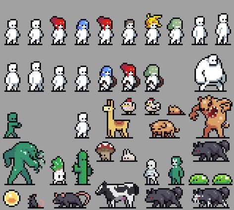 8 By 8 Pixel Art, 16 16 Pixel Art, Small Pixel Art Characters, Pixel Art Character Animations, Simple Pixel Art Character Design, Pixel Art Characters Base, Cute Pixel Characters, Pixel Art Expressions, How To Pixel Art Tutorials