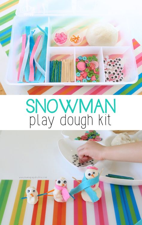 Play Doh Kits, Playdough Activities, Playdough Kits, Winter Preschool, Preschool Christmas, Googly Eyes, Toddler Play, Toddler Fun, The Snowman