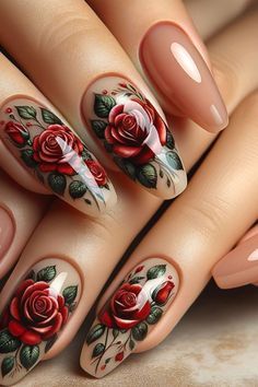 Diy Valentine's Nails, Pink Nail Colors, Romantic Nails, Fall Nail Trends, Fall Nail Art Designs, Heart Nail Art, Nail Designs Valentines, Glamorous Nails, Fall Nail Art