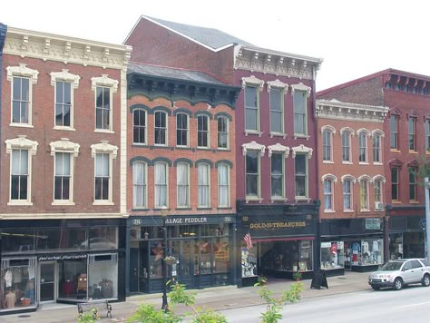 Madison Indiana, Downtown Buildings, Retail Facade, Perspective Drawing Architecture, Town Building, Building Front, Storefront Design, Small Town America, Main Street Usa