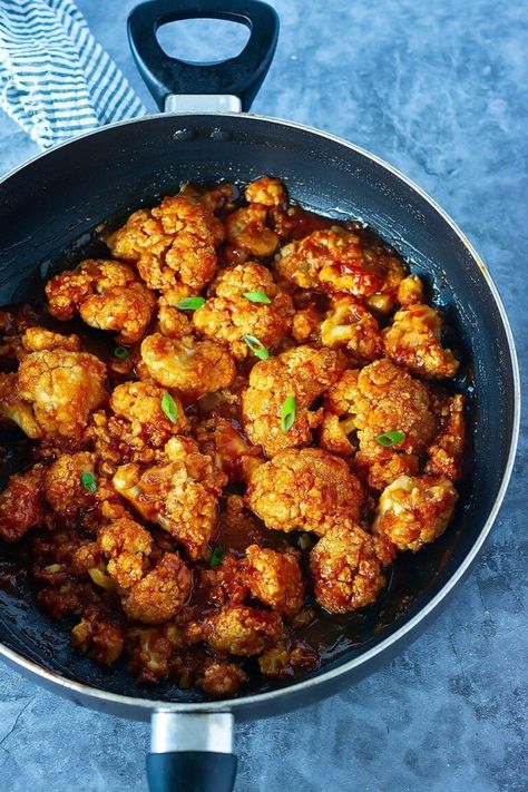 General Tso Cauliflower - Healthier Steps Broke Meals, Veggie Train, General Tso Cauliflower, Health Tricks, Vegan Picnic, General Tso, Vegan Cauliflower, Baked Cauliflower, Vegan Bowls