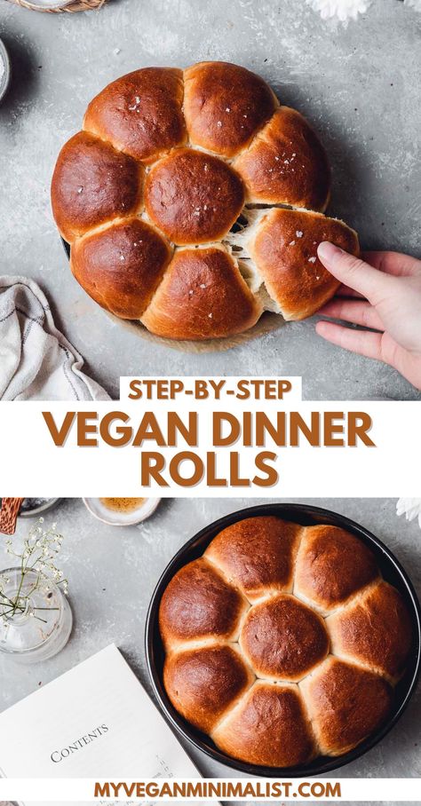 Vegan Food Ideas Easy, Vegan No Yeast Bread, Vegan Dinner Rolls Easy, Vegan Yeast Rolls, Vegan Rolls Recipe, Fast Vegan Dinner, Easy Vegan Bread Recipe, Vegan Bread Recipes, Vegan Bread Rolls