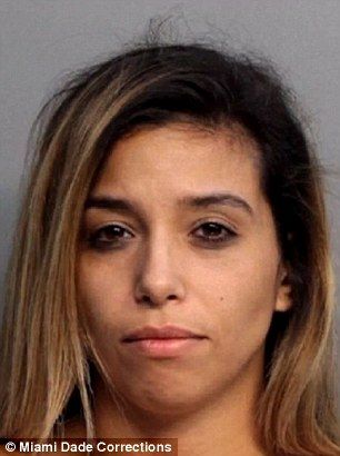 Barcelo was arrested and charged with aggravated assault with a deadly weapon Wrapped Appetizers, Bacon Wrapped Appetizers, Hialeah Florida, German Women, Bacon Wrapped, Party Guests, Mug Shots, Daily Mail, Baseball Bat