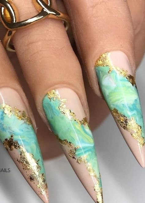 Edgy Spring Nail Designs, Nails Ideas Stiletto, Stiletto Nails Art Designs, Summer Stiletto Nails, Blue And Silver Nails, Nails Beautiful, Special Nails, Stiletto Nail Art, Nails Stiletto