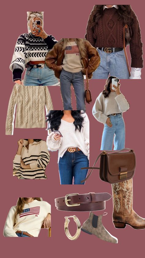 Form fitting jeans with a baggy sweater cinched at the waist with earth toned accents Baggy Sweater, Baggy Sweaters, Fitting Jeans, Earth Tones, Street Style