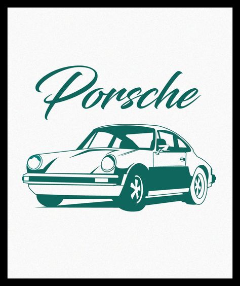 Porsche Outline, Porsche Cartoon, Porsche Tattoo, Porsche Illustration, Porsche Drawing, Auto Poster, Polo Design, Tshirt Design Inspiration, Diabolik