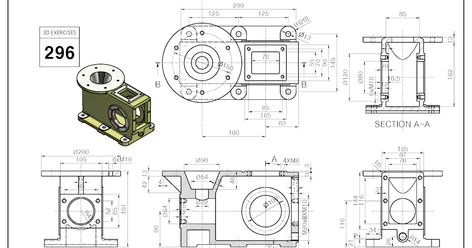 Solidworks Exercises, 3d Cad Exercises, Sheet Metal Drawing, Isometric Drawing Exercises, Autocad Isometric Drawing, Cad Cam Design, Mechanical Drawings, Mechatronics Engineering, 3d Geometry