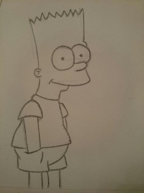 Drawings Of The Simpsons, Bart Simpson Art Drawings, Bart Simpson Sketch, Bart Simpson Painting, Bart Simpson Drawing, Fun Drawings, Bart Simpson Art, Simpsons Drawings, Easy Doodle