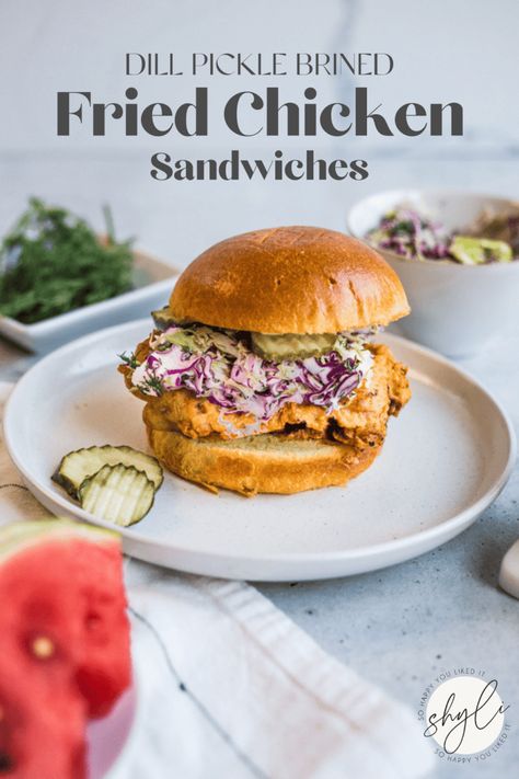 Dill Pickle Brine Recipe, Pickle Brined Fried Chicken, Dill Pickle Chicken, Pickle Chicken, Fried Dill Pickles, Chicken Pickle, Fried Chicken Sandwiches, Dill Chicken, Crispy Chicken Sandwiches