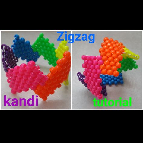 New kandi tutorial on my YouTube channel Kandi toybox! Kandi Tutorial, Kandi Jewelry, Kandi Inspiration, Kandi Inspo, Diy Kandi Bracelets, Kandi Cuffs, Pony Bead Crafts, Diy Kandi, Kandi Kid