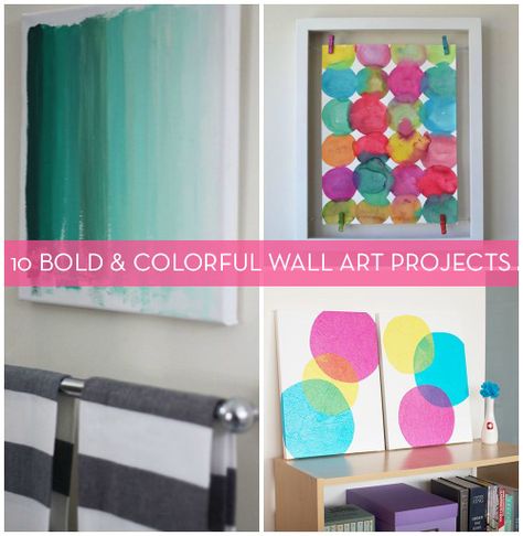 10 Colorful Wall Art Projects That You Can Make Yourself Wall Art Projects, Circle Painting, Diy Artwork, Colorful Wall Art, Make Yourself, Diy Arts And Crafts, Diy Canvas, Diy Wall Art, Diy Wall Decor