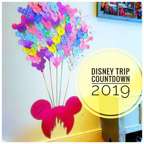 Disney Countdown Ideas. Balloon Disney countdown Disney Countdown Ideas, Disneyland Countdown, Disney World Countdown, Disney Vacation Countdown, Trip Countdown, Countdown Ideas, Vacation Countdown, Disney Camping, Disney Countdown