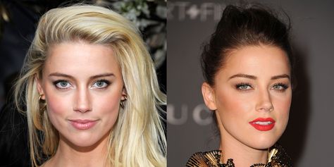 Blame it on our Old Hollywood nostalgia, but we love Amber Heard as a Marilyn Monroe blonde.   - MarieClaire.com Celebrity Hair Color, Kim Kardashian Blonde, Amber Heard Hair, Blonde Vs Brunette, Blonde Or Brunette, Hair Lights, Alabaster Skin, Celebrity Hair Colors, Emily Bett Rickards