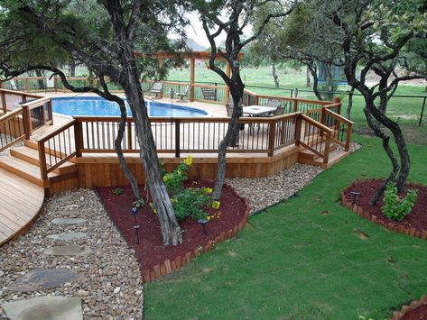 Above Ground Pool With Deck, Cheap Above Ground Pool, Wood Pool Deck, Pool With Deck, Oval Above Ground Pools, Oberirdischer Pool, Traditional Pool, Oval Pool, Cheap Pool