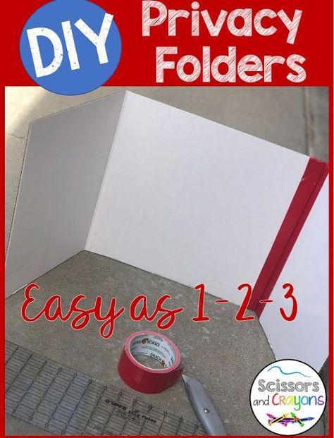 Diy Student Privacy Dividers, Test Dividers Classroom Diy, Diy Test Dividers, Student Privacy Dividers, Student Privacy Folders, Diy Testing Dividers For Classroom, Privacy Folders For Students, Privacy Folders, Ron Clark Academy