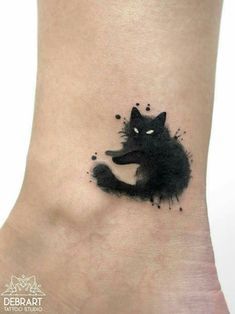 Watercolor Tattoos: Origins, Techniques, Artists and Aging | Tattoodo Ankle Tattoo Cross, Ankle Tattoo Cover Up, Inner Ankle Tattoos, Back Of Ankle Tattoo, Butterfly Ankle Tattoos, Rose Tattoo On Ankle, Black Cat Tattoo, Font Tato, Ankle Tattoo Designs