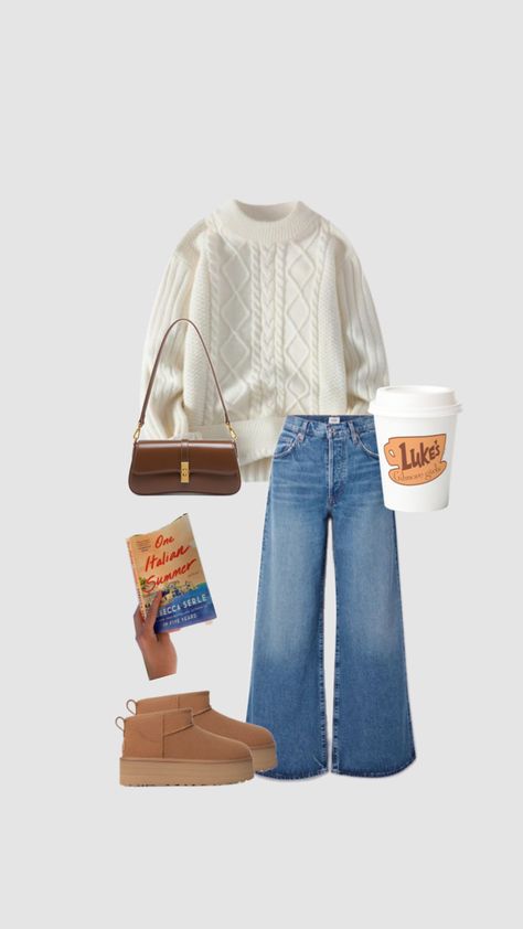 Rory Gilmore inspired outfit #outfitidea #gilmoregirls Rory Gilmore Fits Aesthetic, Rory Sweater Outfit, Rory Gilmore Sweater Pattern, Laurelai Gilmore Outfits, Rory Gilmore Iconic Outfits, Rory Gilmore Inspired Outfits, Rory Gilmore Outfits, Gilmore Outfits, Gilmore Girls Outfits