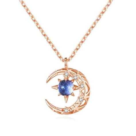 Material: Metal  Pendant Size: 1.3  Gender: Women  Shapepattern: Star  Chain Type: Link Chain  Metals Type: Zinc alloy Star And Moon Necklace, Star Charm Necklace, Neck Jewellery, Moon Charm, Elegant Necklaces, Moon Pendant, Moon Necklace, Rose Gold Necklace, Star Charms